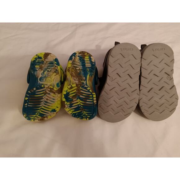 Toddler Boys Shoe Lot Size 4 Crocs Clogs & Carter’s Brown Boots Pre-Owned - Picture 2 of 4